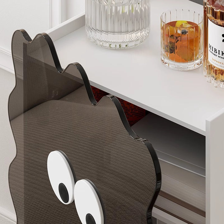 Contemporary Creative Cookie Robot Acrylic Side Table 2-Tier Storage Cabinets For Living Room