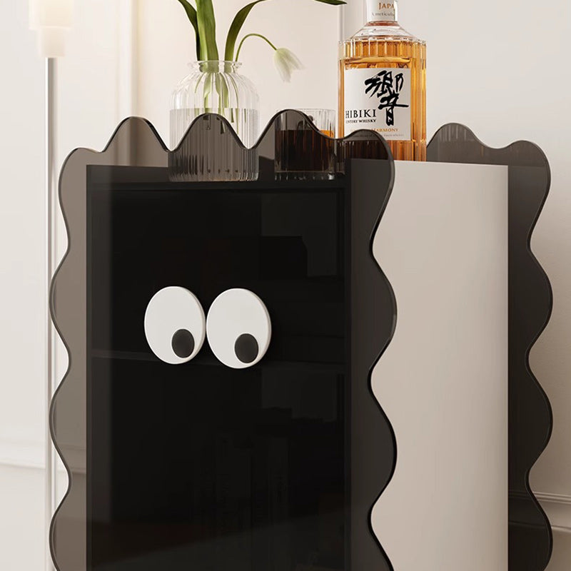 Contemporary Creative Cookie Robot Acrylic Side Table 2-Tier Storage Cabinets For Living Room