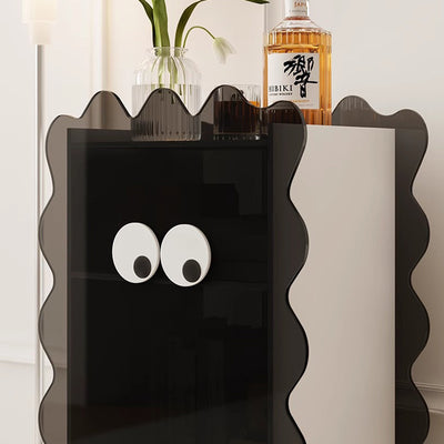 Table d'appoint en bois massif acrylique robot créatif contemporain avec armoires de rangement à 2 niveaux pour salon 