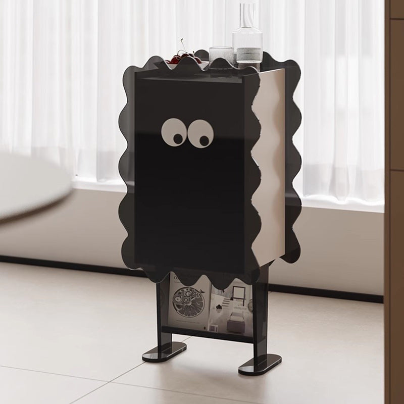 Contemporary Creative Cookie Robot Acrylic Side Table 2-Tier Storage Cabinets For Living Room