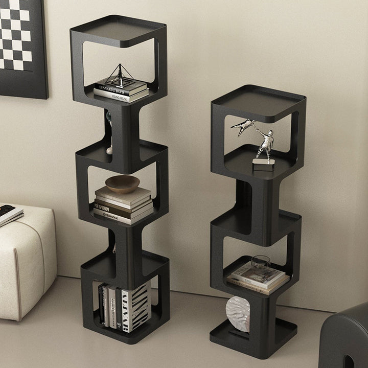 Contemporary Scandinavian Iron Square Bookshelves 3/4/5-Tier Standing Shelves For Home Office