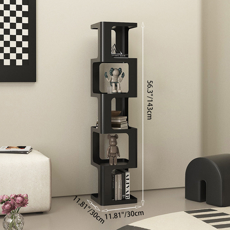 Contemporary Scandinavian Iron Square Bookshelves 3/4/5-Tier Standing Shelves For Home Office