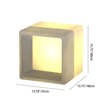 Table de chevet moderne minimaliste en plastique géométrique cube illuminé 1-armoire de rangement pour chambre 