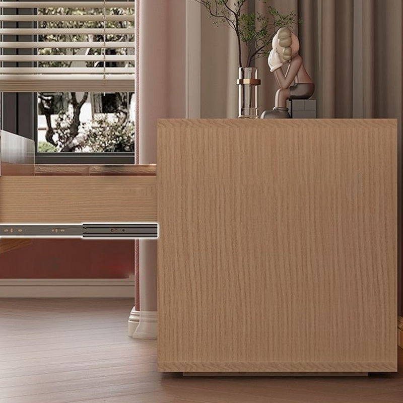 Table de nuit en fibre de densité moyenne japonaise traditionnelle Cube avec 1 tiroir pour chambre 