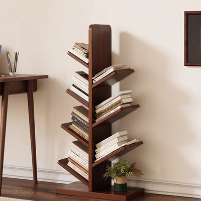 Zeitgenössische Retro-Baumförmige Bücherregale aus Massivholz 5/8/10-stufige Stehregale für das Home Office 