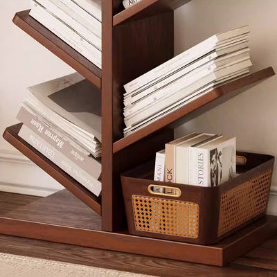 Zeitgenössische Retro-Baumförmige Bücherregale aus Massivholz 5/8/10-stufige Stehregale für das Home Office 