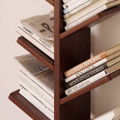 Zeitgenössische Retro-Baumförmige Bücherregale aus Massivholz 5/8/10-stufige Stehregale für das Home Office 