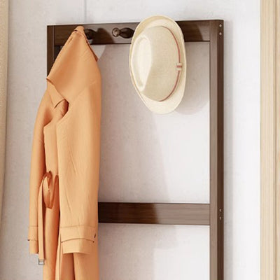Contemporary Retro 2-In-1 Composite Hall Tree Decorative Coat Rack With Hooks, Bench & Shoe Storage For Entryway