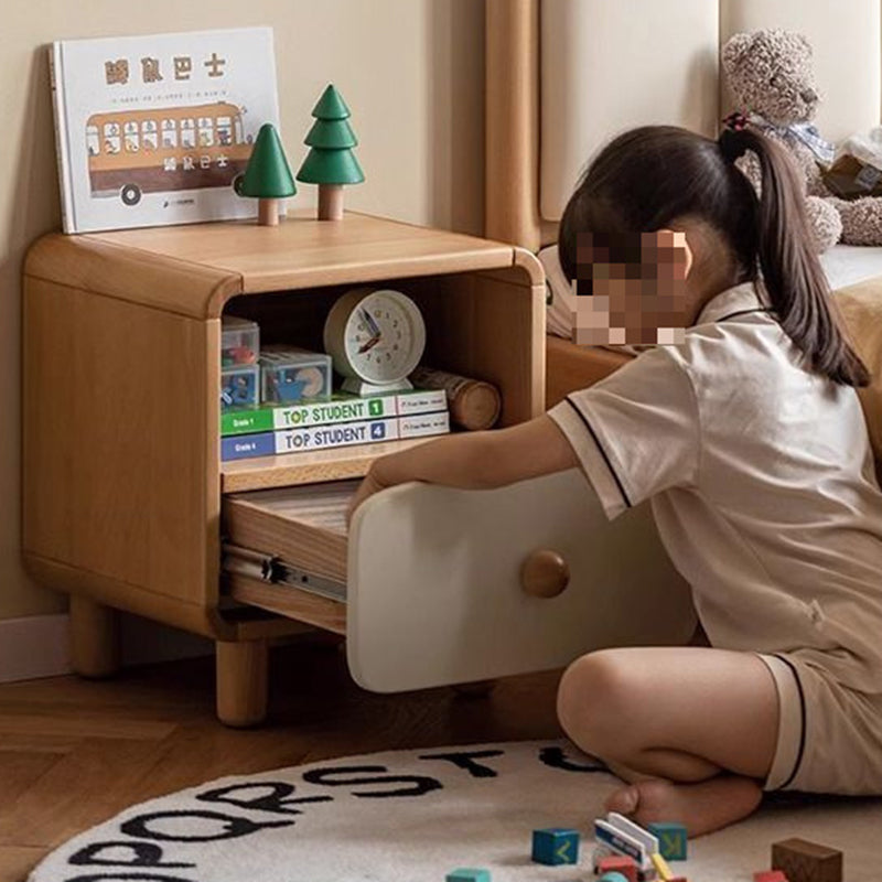 Table de nuit japonaise traditionnelle en bois massif avec tiroir de rangement pour chambre à coucher 