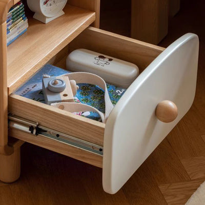 Table de nuit japonaise traditionnelle en bois massif avec tiroir de rangement pour chambre à coucher 