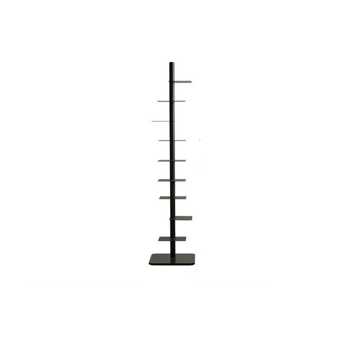 Étagère invisible en spirale en acier au carbone du milieu du siècle moderne à 9 niveaux pour le rangement d&