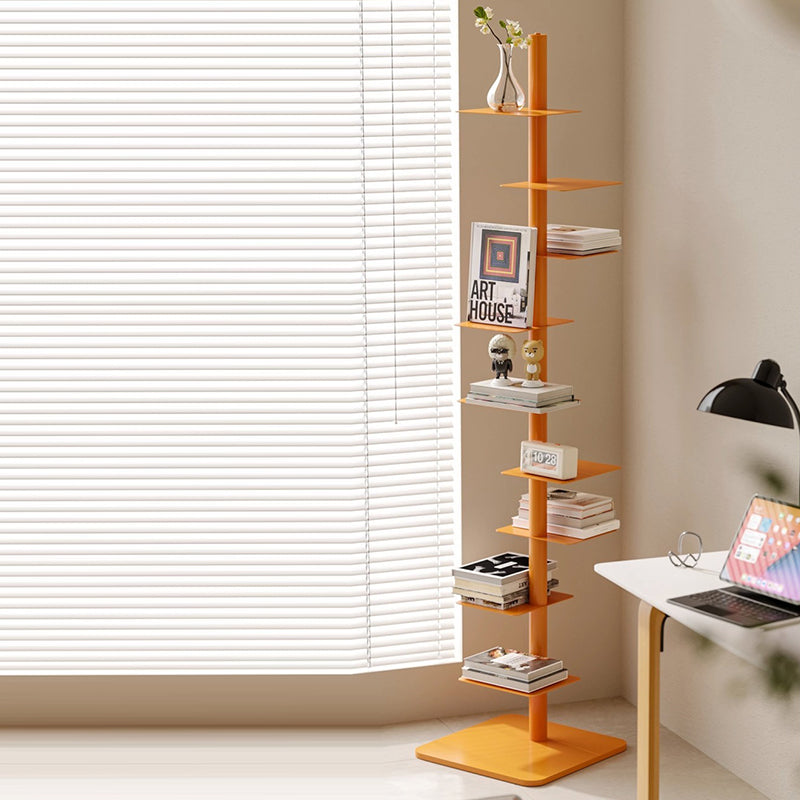 Étagère invisible en spirale en acier au carbone du milieu du siècle moderne à 9 niveaux pour le rangement d&