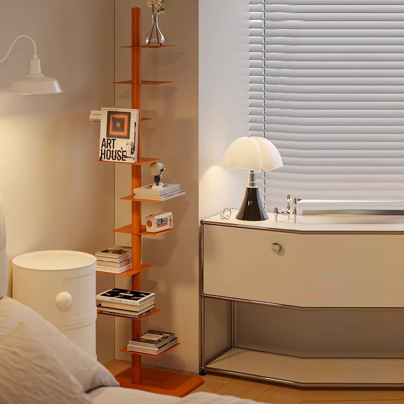 Étagère invisible en spirale en acier au carbone du milieu du siècle moderne à 9 niveaux pour le rangement d&