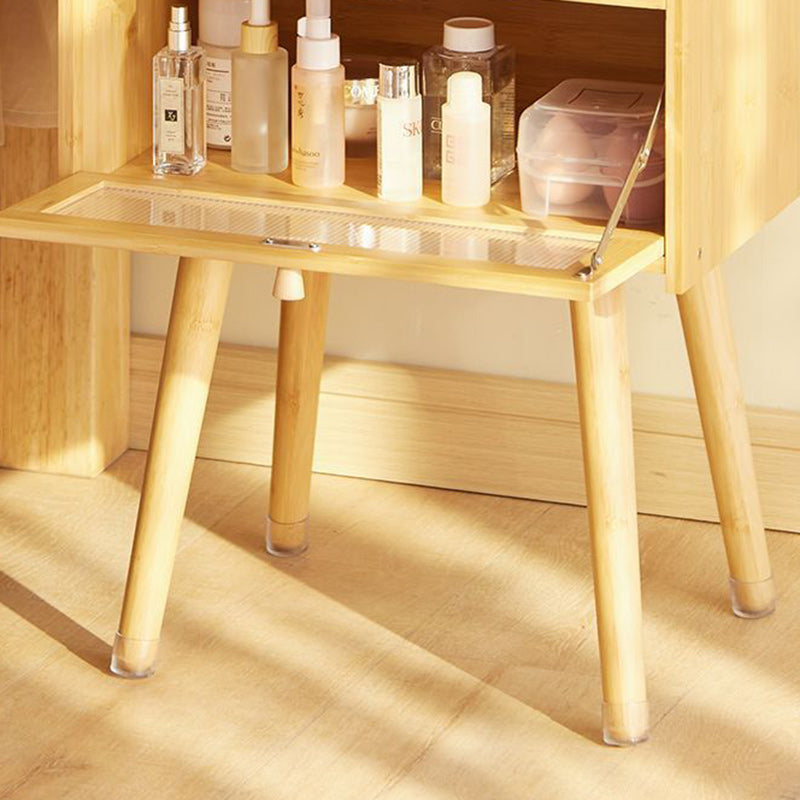Table de nuit carrée en bois massif japonais traditionnel avec 2 rangements pour chambre 