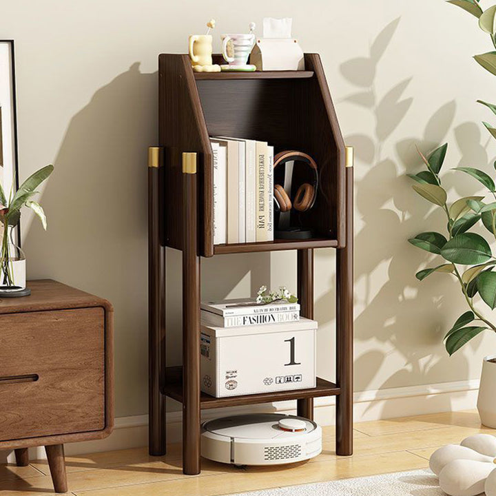 Traditional Vintage Bamboo Fiberboard Multi-functional Storage Sideboard 3/4-Tier Display Rack With Drawer For Home Office