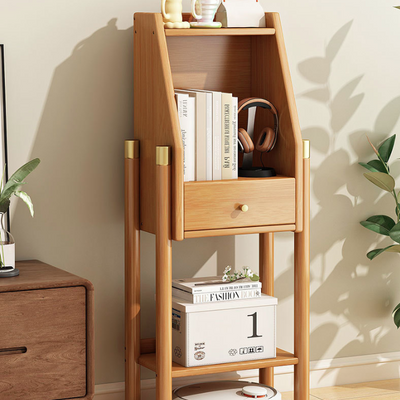 Traditional Vintage Solid Wood Multi-functional Storage Sideboard 3/4-Tier Display Rack With Drawer For Home Office