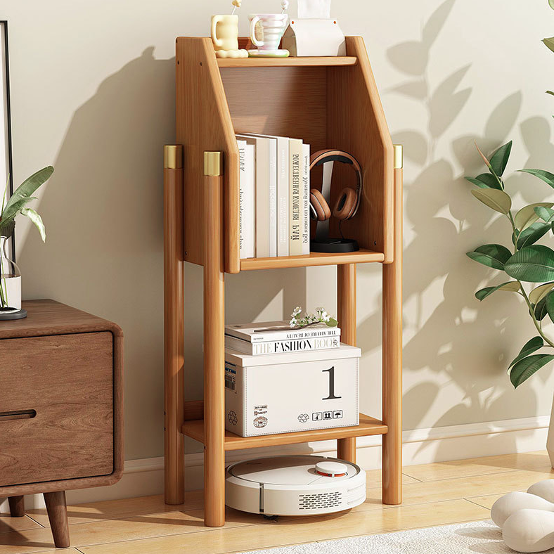 Traditional Vintage Bamboo Fiberboard Multi-functional Storage Sideboard 3/4-Tier Display Rack With Drawer For Home Office