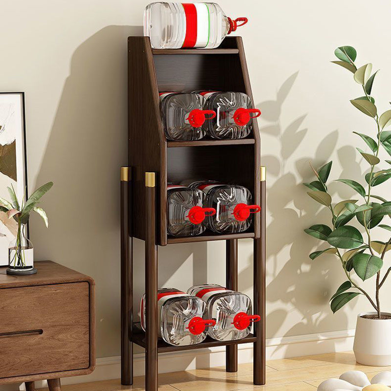 Traditional Vintage Bamboo Fiberboard Multi-functional Storage Sideboard 3/4-Tier Display Rack With Drawer For Home Office