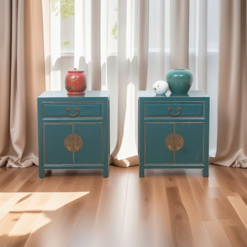 Chariot roulant à 2 niveaux avec plateau rond traditionnel en bois massif pour salon 