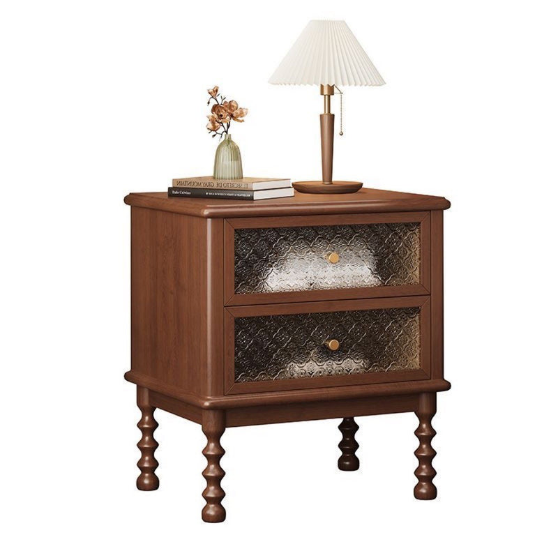 Table de nuit cubique minimaliste moderne en panneau de fibres à densité moyenne avec 1 tiroir pour chambre 