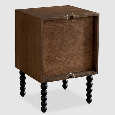 Table de nuit cubique minimaliste moderne en panneau de fibres à densité moyenne avec 1 tiroir pour chambre 