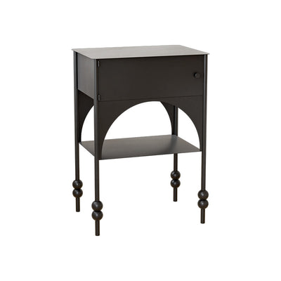 Table de nuit cubique minimaliste moderne en panneau de fibres à densité moyenne avec 1 tiroir pour chambre 