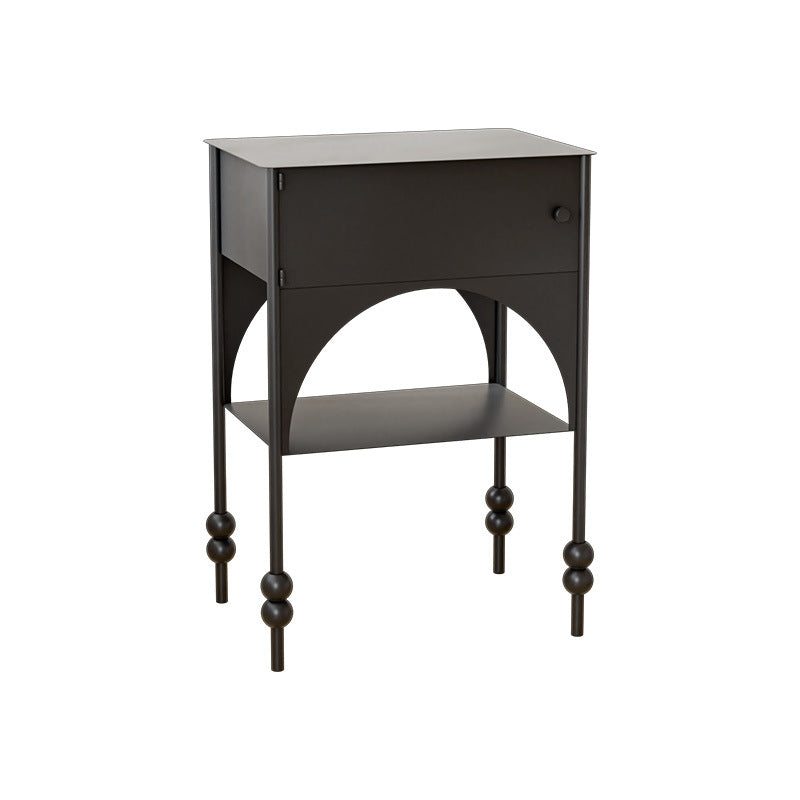 Table de nuit cubique minimaliste moderne en panneau de fibres à densité moyenne avec 1 tiroir pour chambre 