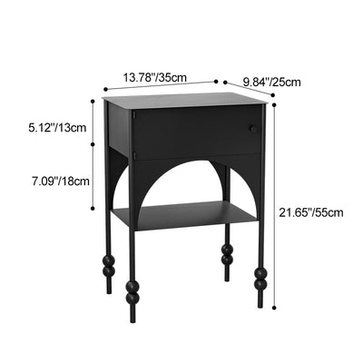 Table de nuit cubique minimaliste moderne en panneau de fibres à densité moyenne avec 1 tiroir pour chambre 