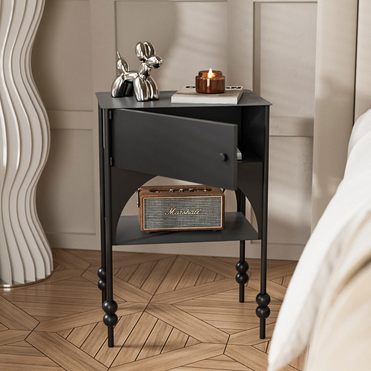 Table de nuit cubique minimaliste moderne en panneau de fibres à densité moyenne avec 1 tiroir pour chambre 