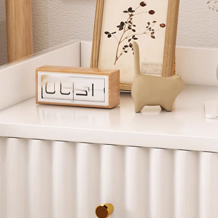 طاولة جانبية حديثة بتصميم بسيط مربع مستطيل بكثافة موجة مع 1/2/3 درج لغرفة النوم 