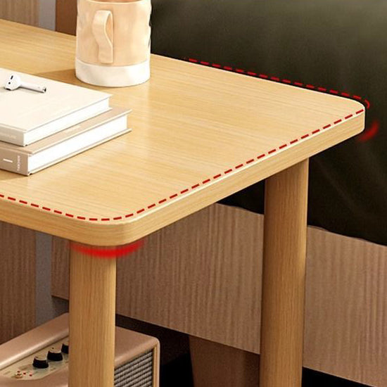 Modern Minimalist Rectangular Square MDF Bamboo Side Table 3-Tier For Living Room