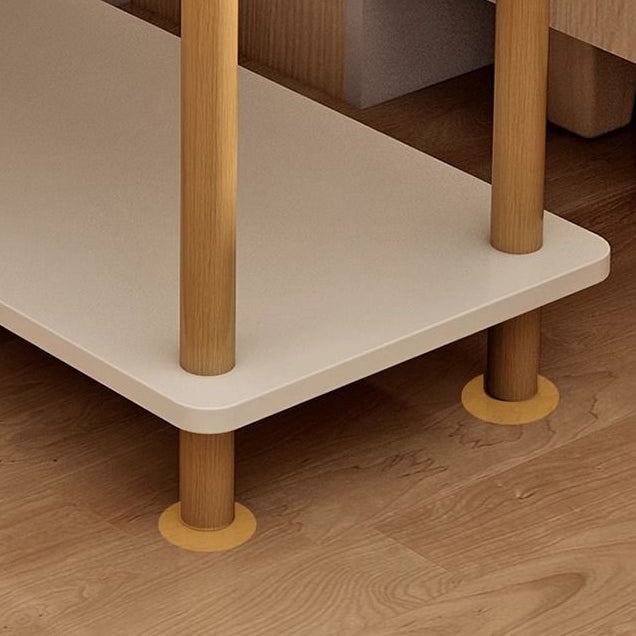 Modern Minimalist Rectangular Square MDF Bamboo Side Table 3-Tier For Living Room