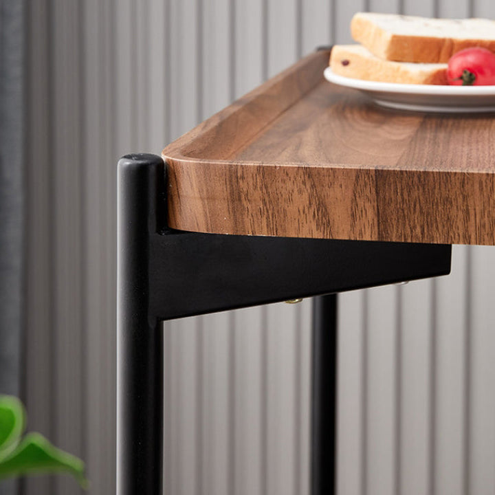 Modern Minimalist Rectangular Square MDF Iron Side Table 2-Tier For Living Room
