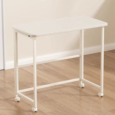 Bureau Rectangulaire en Panneau de Bois Pliable et Déplaçable, Moderne et Minimaliste pour Bureau à Domicile 
