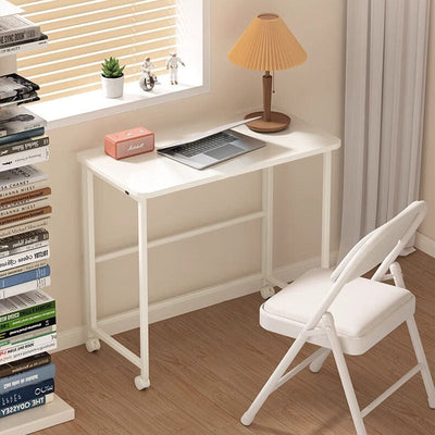 Bureau Rectangulaire en Panneau de Bois Pliable et Déplaçable, Moderne et Minimaliste pour Bureau à Domicile 