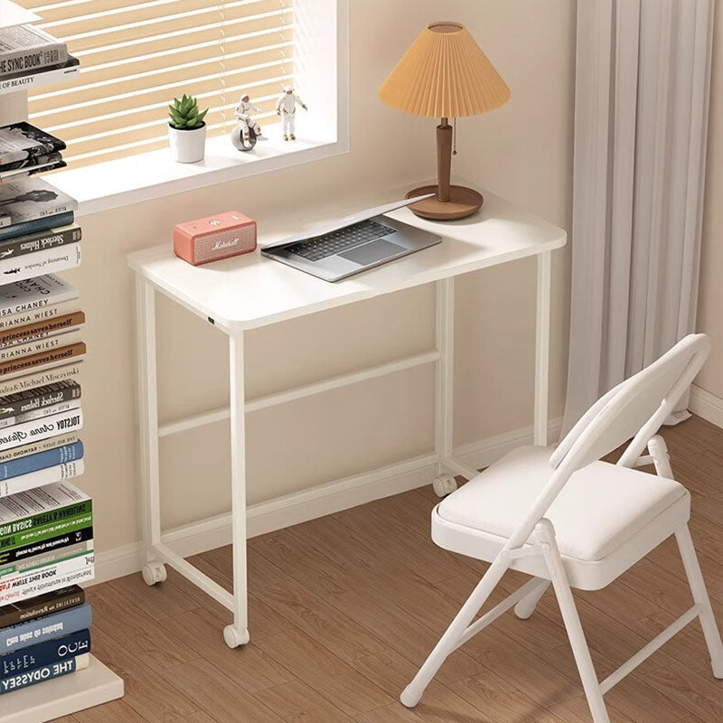 Bureau Rectangulaire en Panneau de Bois Pliable et Déplaçable, Moderne et Minimaliste pour Bureau à Domicile 