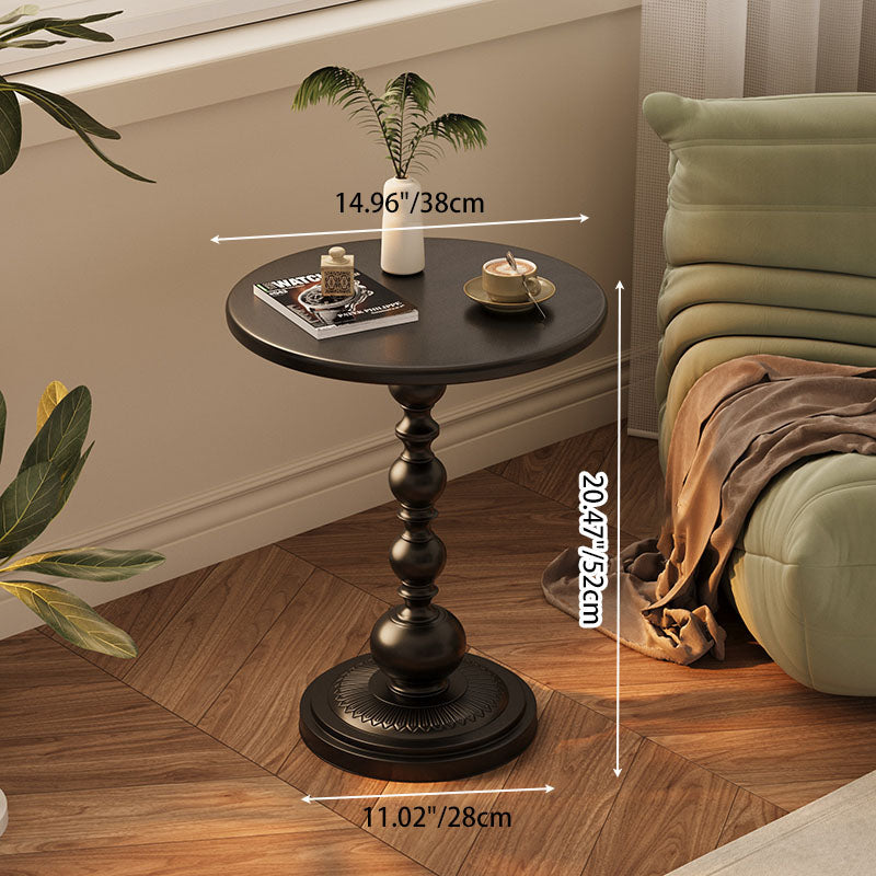 Mesa Auxiliar Cilíndrica de Hierro Vintage Tradicional para Sala de Estar 