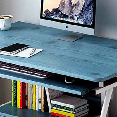 Moderner minimalistischer rechteckiger Schreibtisch aus Eisen-Dichteplatte mit 3 Ebenen für das Home Office 