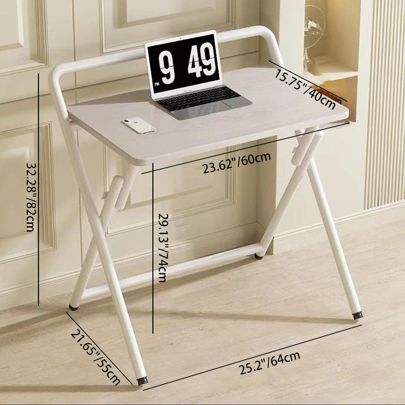 Escritorio de Acero al Carbono con Placa de Densidad Rectangular Plegable Minimalista Moderno para Oficina en Casa 