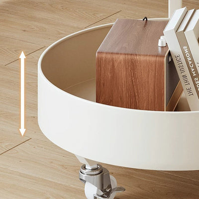 Table d'appoint moderne minimaliste amovible en verre rond avec dalle de roche et fer à 2 niveaux pour salon 