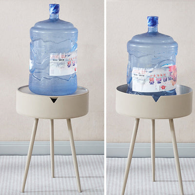 現代のスカンジナビア風丸型シリンダートライアングルプラスチックアイアンコーヒーテーブル1-リビングルーム用ストレージ 