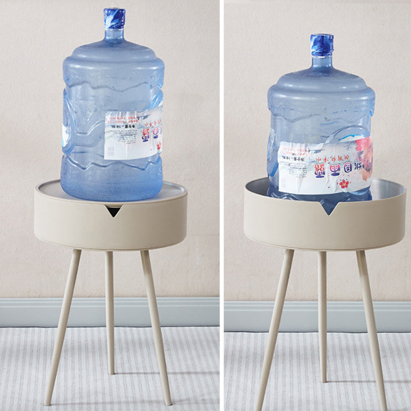 現代のスカンジナビア風丸型シリンダートライアングルプラスチックアイアンコーヒーテーブル1-リビングルーム用ストレージ 