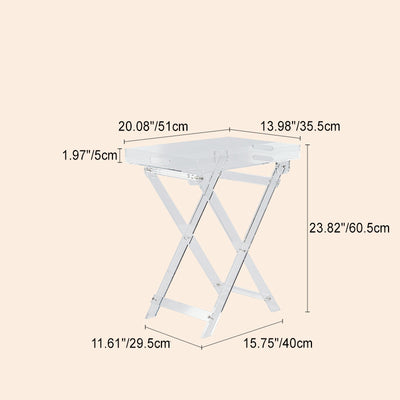 Table d'appoint rectangulaire arc-en-ciel pliable en acrylique minimaliste moderne pour salon 