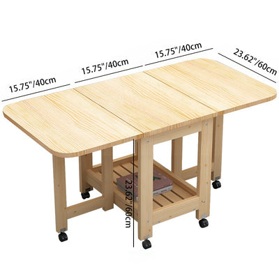 Mesa de café rectangular de madera moderna minimalista plegable y expandible de 2 niveles para sala de estar 