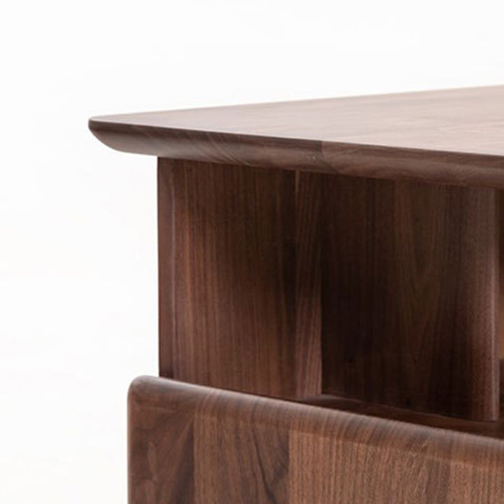 Mesita de noche tradicional vintage de madera de nogal y madera de cerezo, cuadrada y rectangular, con 1 cajón para dormitorio 
