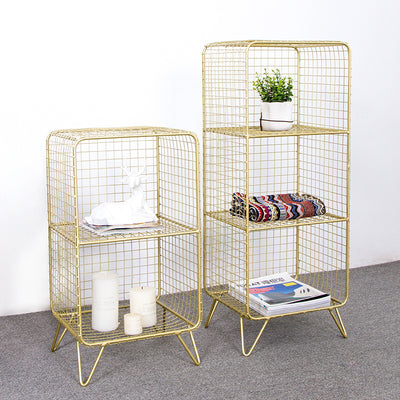 Mesa Lateral Rectangular de Hierro Minimalista Moderna de 2/3 Niveles Para Sala de Estar 