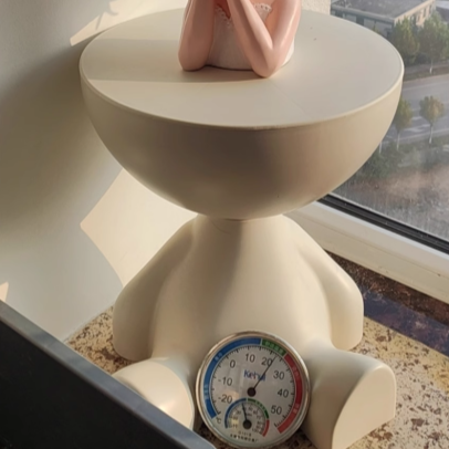 Mesa Auxiliar Redonda de Plástico Creativa Contemporánea para Sala de Estar 