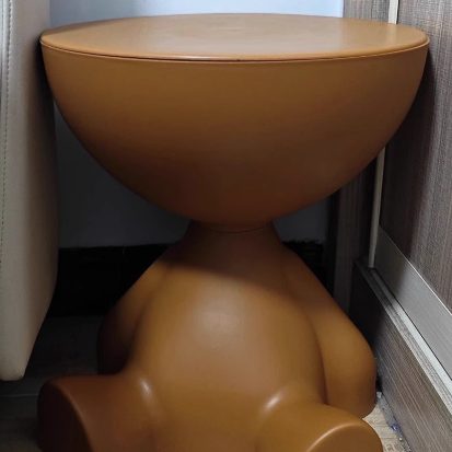Contemporary Creative Bear Round Plastic Side Table For Living Room