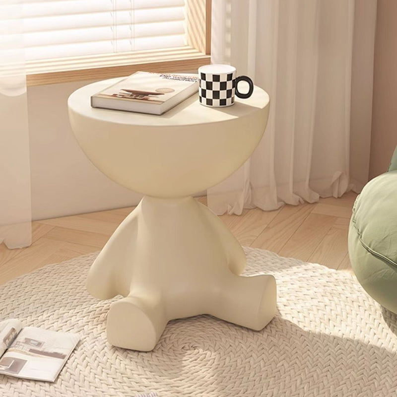 Mesa Auxiliar Redonda de Plástico Creativa Contemporánea para Sala de Estar 