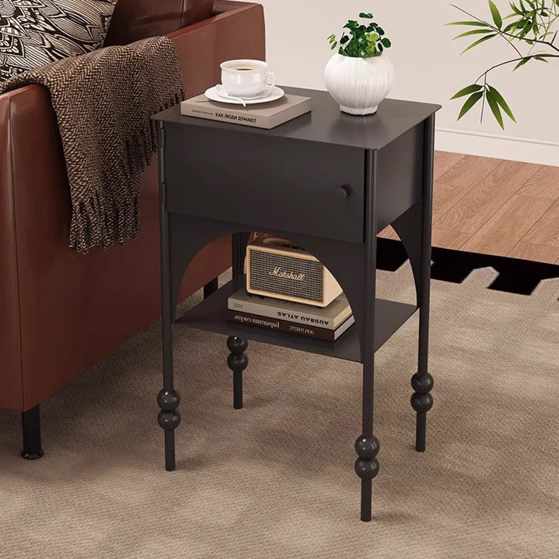 Table de nuit rectangulaire minimaliste moderne en fer avec 1 armoire pour chambre 